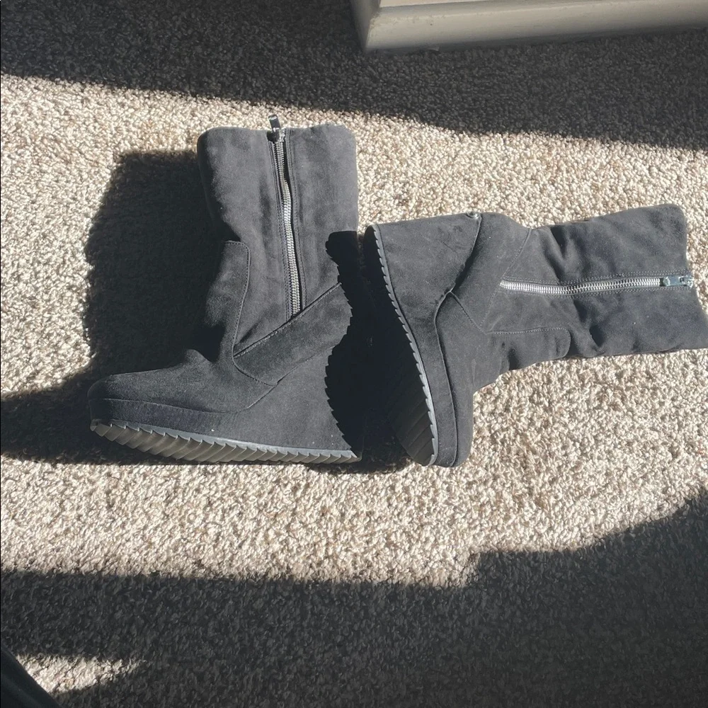 Juicy Couture Black Wedge Boots